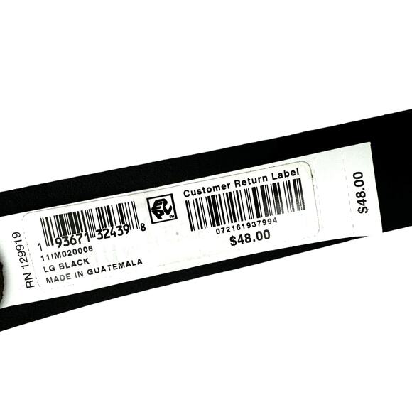 INC | NWT Men's Large 38-40 Black Genuine Leather Western Silver Buckle Belt NEW - Picture 3 of 5